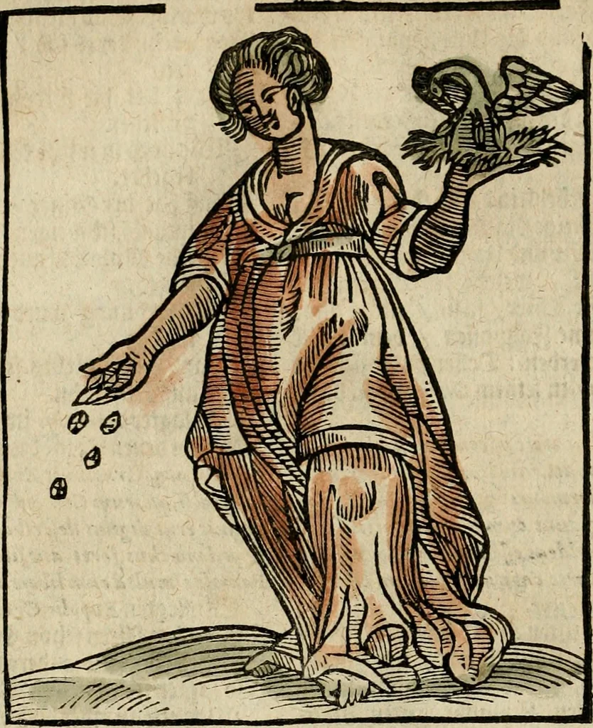 An illustration from Herrn Caesaris Ripa von Perusien, Ritters von St. Mauritio und Lazaro [et]c., Erneuerte Iconologia, oder, Bildersprach : worinen allerhand anmuhtige Aussbildungen ... erkläret werden, 1669, leaf 177