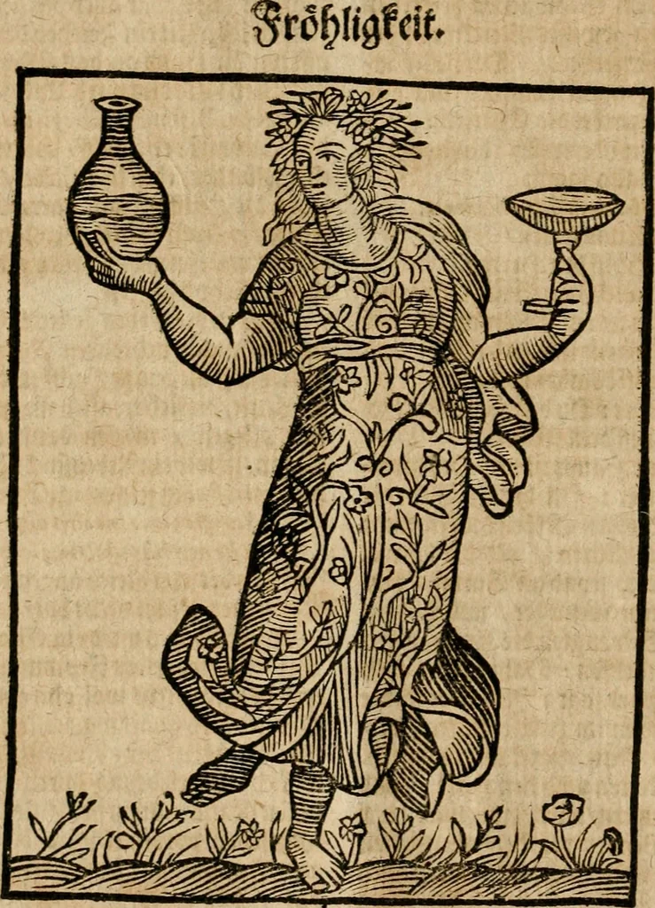 An illustration from Herrn Caesaris Ripa von Perusien, Ritters von St. Mauritio und Lazaro [et]c., Erneuerte Iconologia, oder, Bildersprach : worinen allerhand anmuhtige Aussbildungen ... erkläret werden, 1669, leaf 41