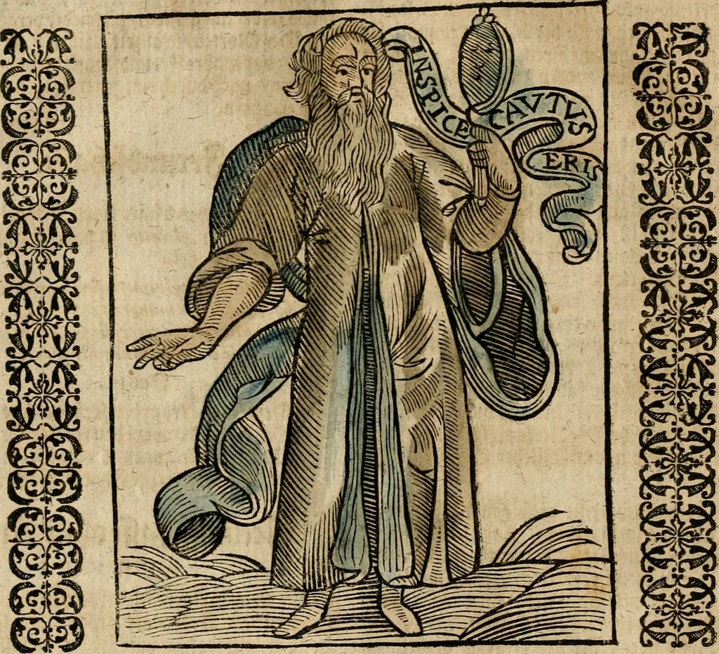 An illustration from Herrn Caesaris Ripa von Perusien, Ritters von St. Mauritio und Lazaro [et]c., Erneuerte Iconologia, oder, Bildersprach : worinen allerhand anmuhtige Aussbildungen ... erkläret werden, 1669, leaf 55