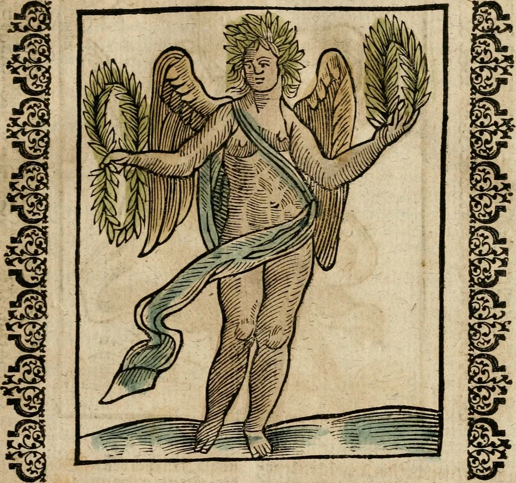 An illustration from Herrn Caesaris Ripa von Perusien, Ritters von St. Mauritio und Lazaro [et]c., Erneuerte Iconologia, oder, Bildersprach : worinen allerhand anmuhtige Aussbildungen ... erkläret werden, 1669, leaf 56