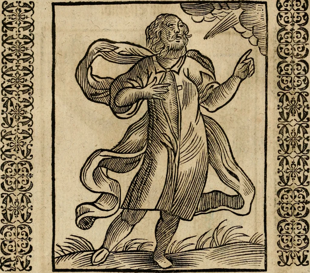 An illustration from Herrn Caesaris Ripa von Perusien, Ritters von St. Mauritio und Lazaro [et]c., Erneuerte Iconologia, oder, Bildersprach : worinen allerhand anmuhtige Aussbildungen ... erkläret werden, 1669, leaf 57