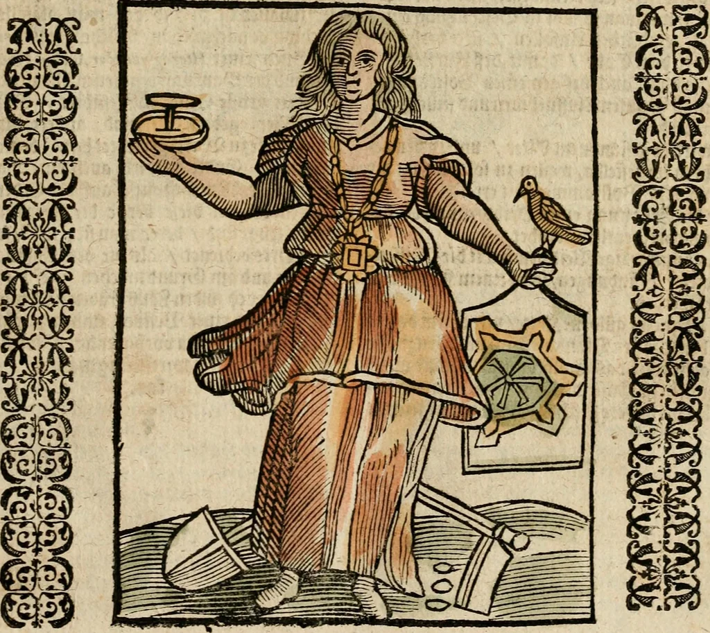 An illustration from Herrn Caesaris Ripa von Perusien, Ritters von St. Mauritio und Lazaro [et]c., Erneuerte Iconologia, oder, Bildersprach : worinen allerhand anmuhtige Aussbildungen ... erkläret werden, 1669, leaf 82
