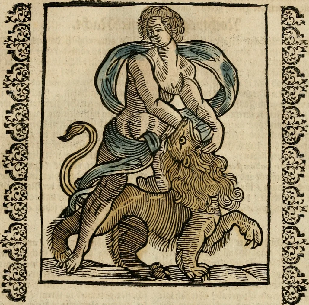 An illustration from Herrn Caesaris Ripa von Perusien, Ritters von St. Mauritio und Lazaro [et]c., Erneuerte Iconologia, oder, Bildersprach : worinen allerhand anmuhtige Aussbildungen ... erkläret werden, 1669, leaf 84