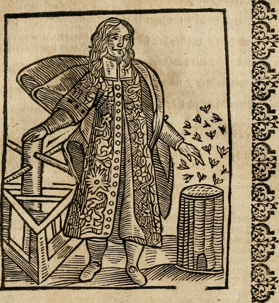 An illustration from Herrn Caesaris Ripa von Perusien, Ritters von St. Mauritio und Lazaro [et]c., Erneuerte Iconologia, oder, Bildersprach : worinen allerhand anmuhtige Aussbildungen ... erkläret werden, 1669, leaf 96