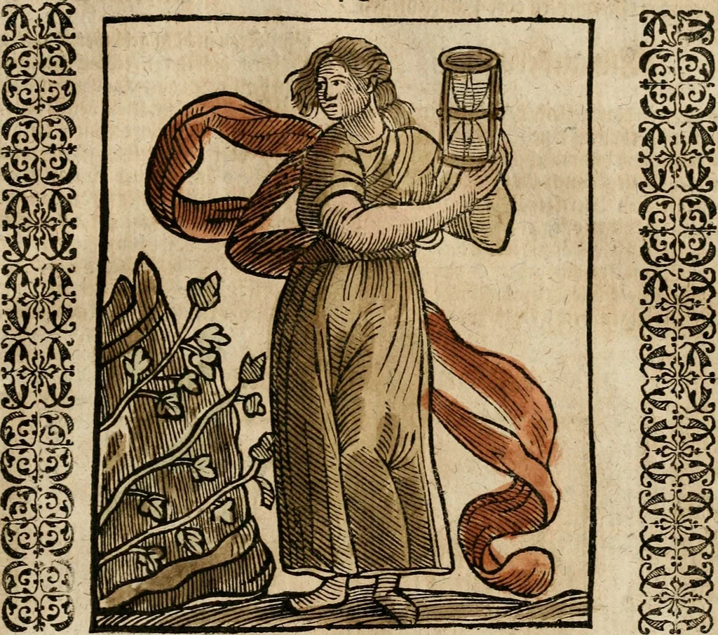 An illustration from Herrn Caesaris Ripa von Perusien, Ritters von St. Mauritio und Lazaro [et]c., Erneuerte Iconologia, oder, Bildersprach : worinen allerhand anmuhtige Aussbildungen ... erkläret werden, 1669, leaf 98