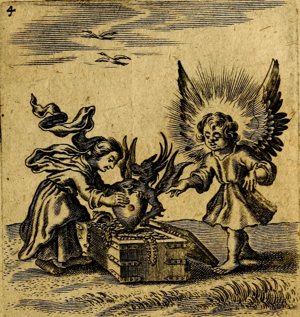 An illustration from Hertzen Schuel, oder, Des von Gott abgefüerten Herzens, 1664, leaf 178