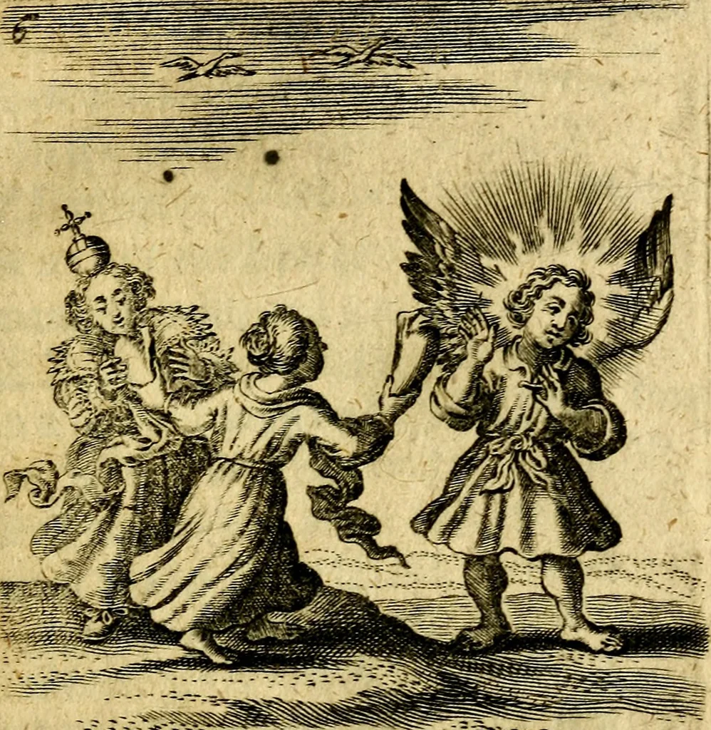 An illustration from Hertzen Schuel, oder, Des von Gott abgefüerten Herzens, 1664, leaf 202