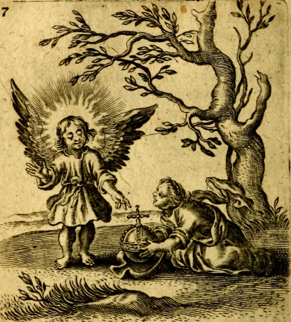 An illustration from Hertzen Schuel, oder, Des von Gott abgefüerten Herzens, 1664, leaf 215