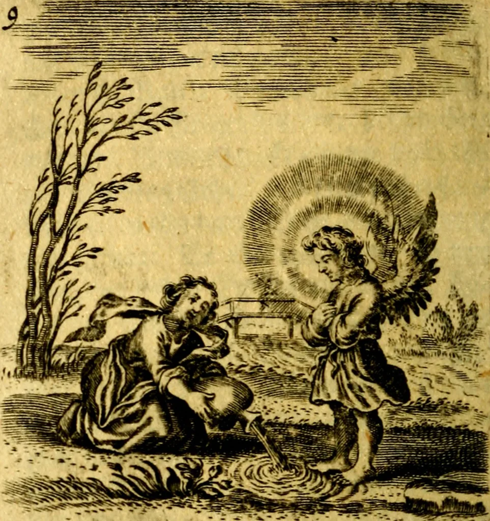 An illustration from Hertzen Schuel, oder, Des von Gott abgefüerten Herzens, 1664, leaf 245
