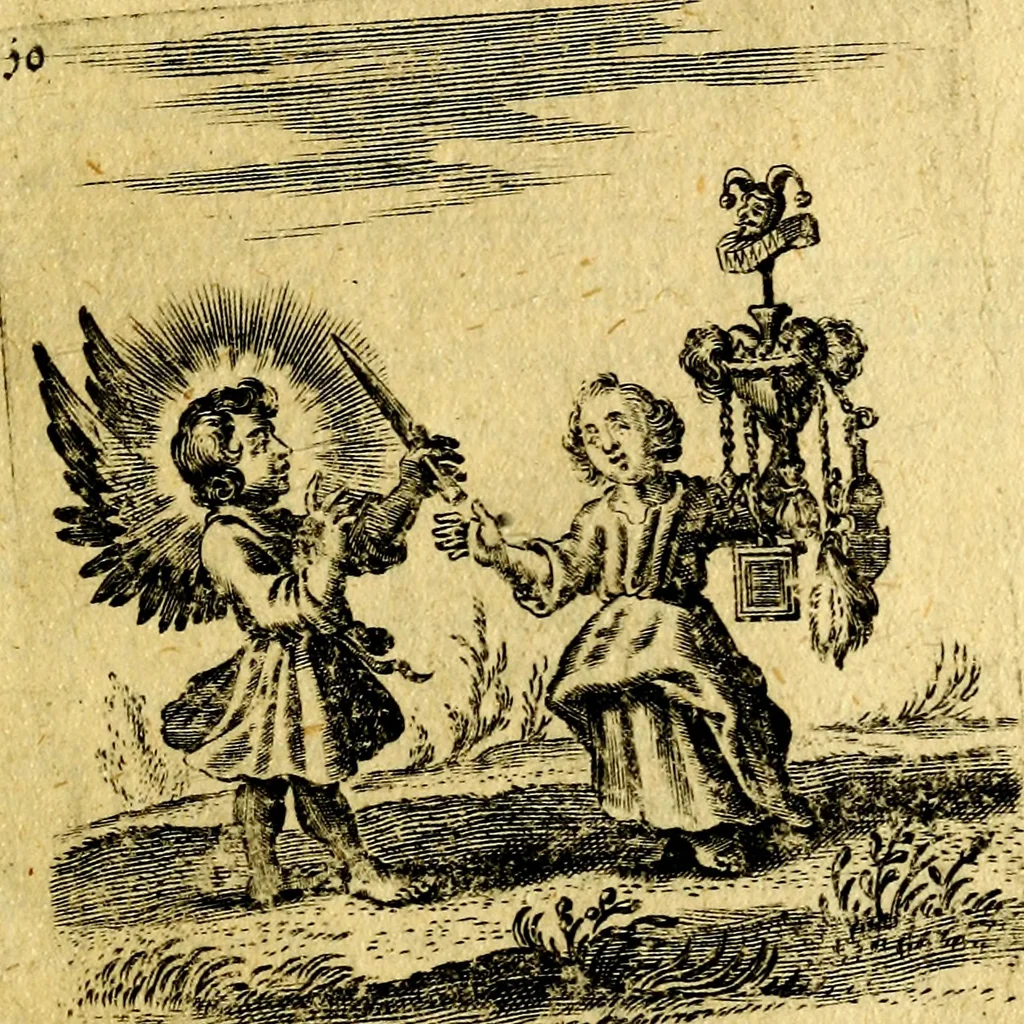 An illustration from Hertzen Schuel, oder, Des von Gott abgefüerten Herzens, 1664, leaf 256