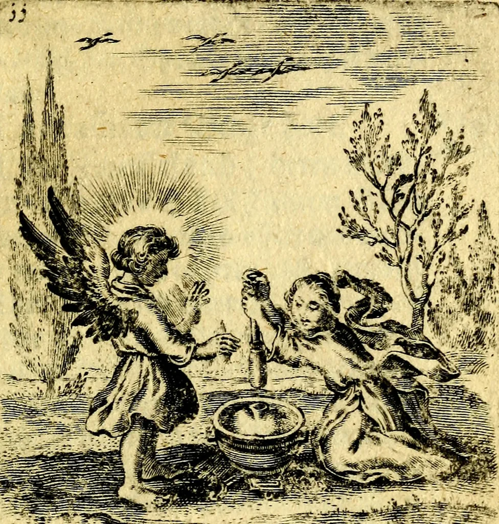 An illustration from Hertzen Schuel, oder, Des von Gott abgefüerten Herzens, 1664, leaf 268