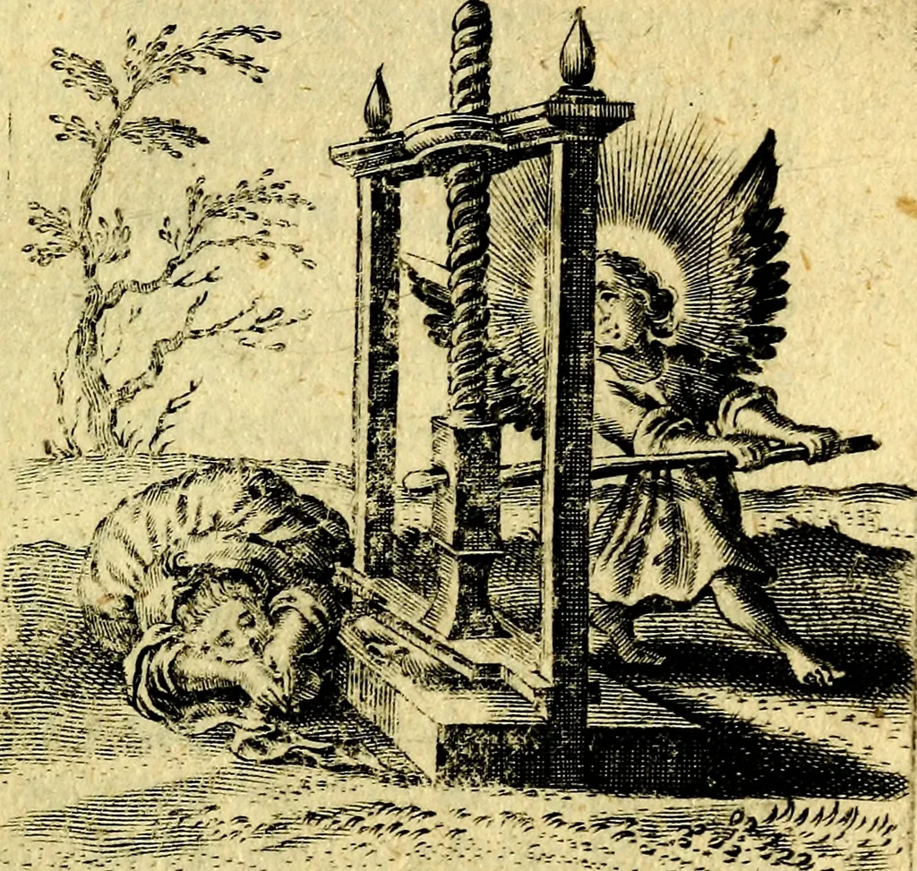 An illustration from Hertzen Schuel, oder, Des von Gott abgefüerten Herzens, 1664, leaf 282