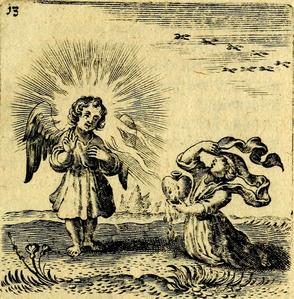 An illustration from Hertzen Schuel, oder, Des von Gott abgefüerten Herzens, 1664, leaf 296
