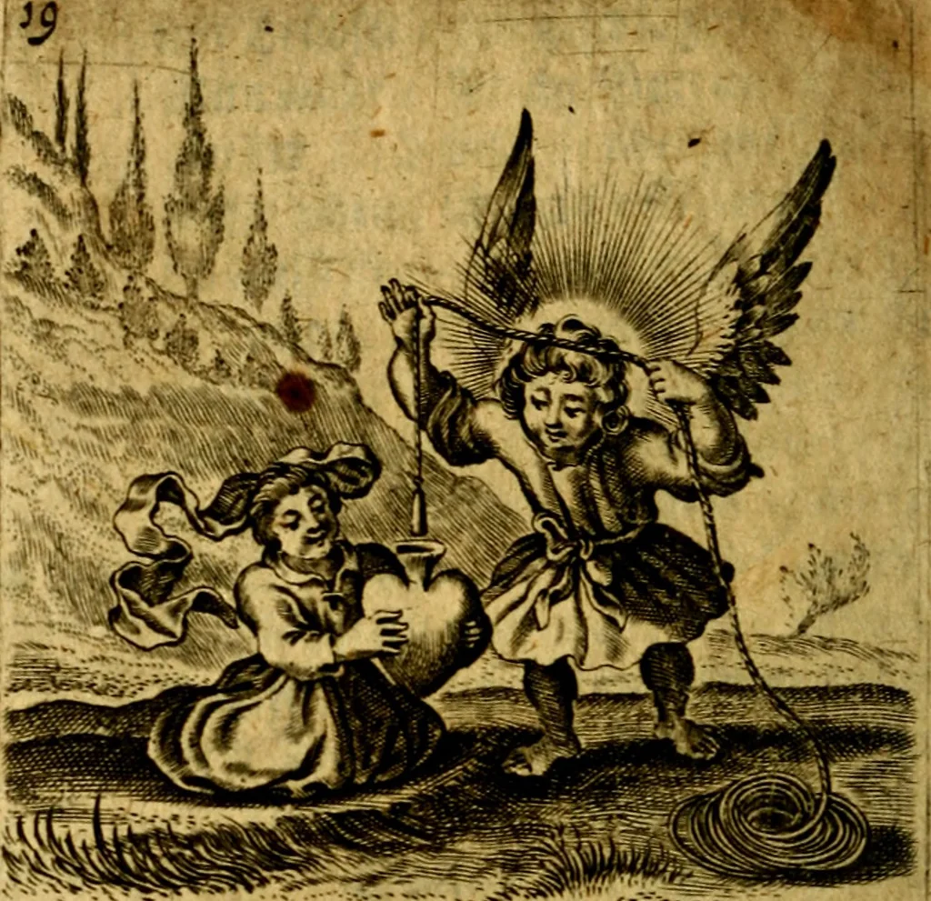 An illustration from Hertzen Schuel, oder, Des von Gott abgefüerten Herzens, 1664, leaf 383