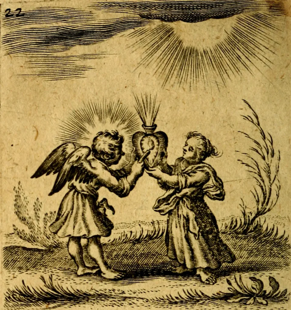 An illustration from Hertzen Schuel, oder, Des von Gott abgefüerten Herzens, 1664, leaf 429