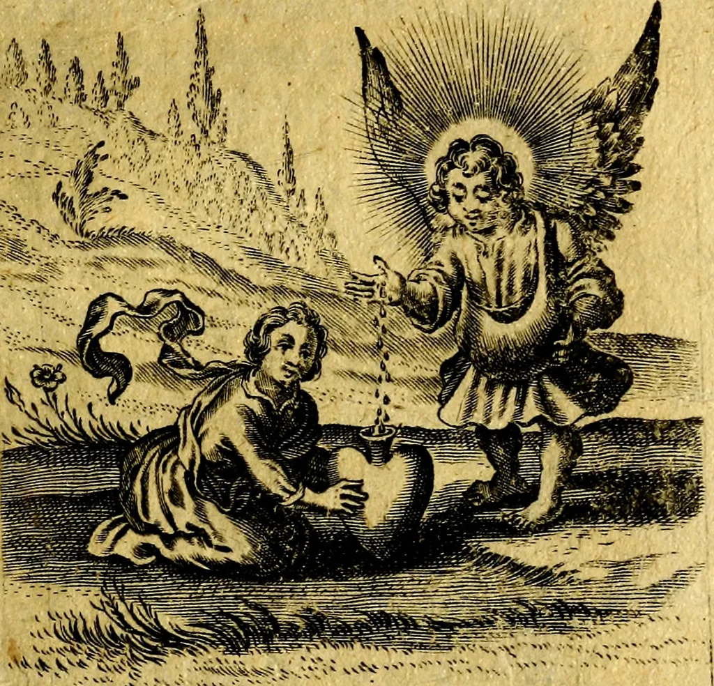 An illustration from Hertzen Schuel, oder, Des von Gott abgefüerten Herzens, 1664, leaf 470