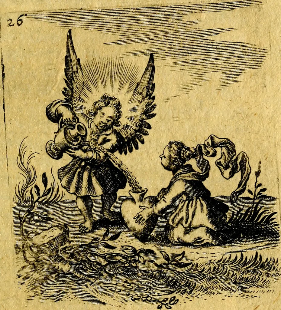 An illustration from Hertzen Schuel, oder, Des von Gott abgefüerten Herzens, 1664, leaf 480