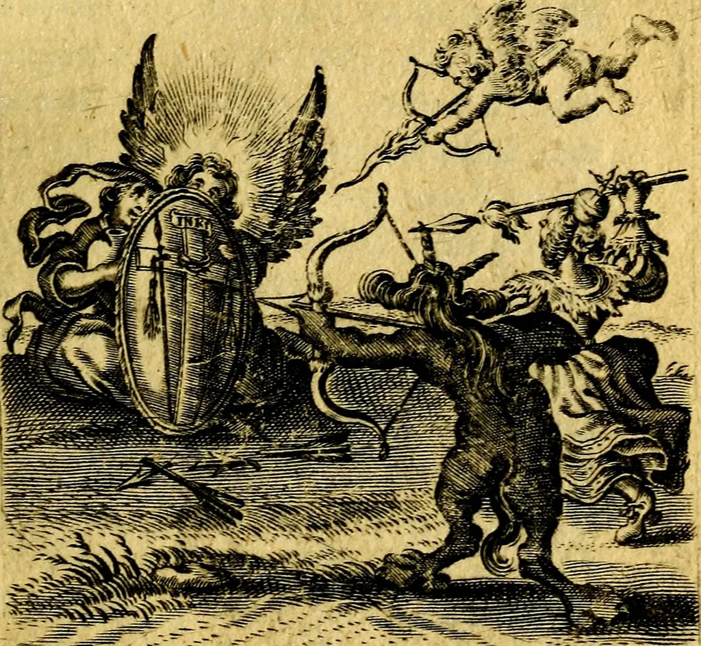 An illustration from Hertzen Schuel, oder, Des von Gott abgefüerten Herzens, 1664, leaf 512