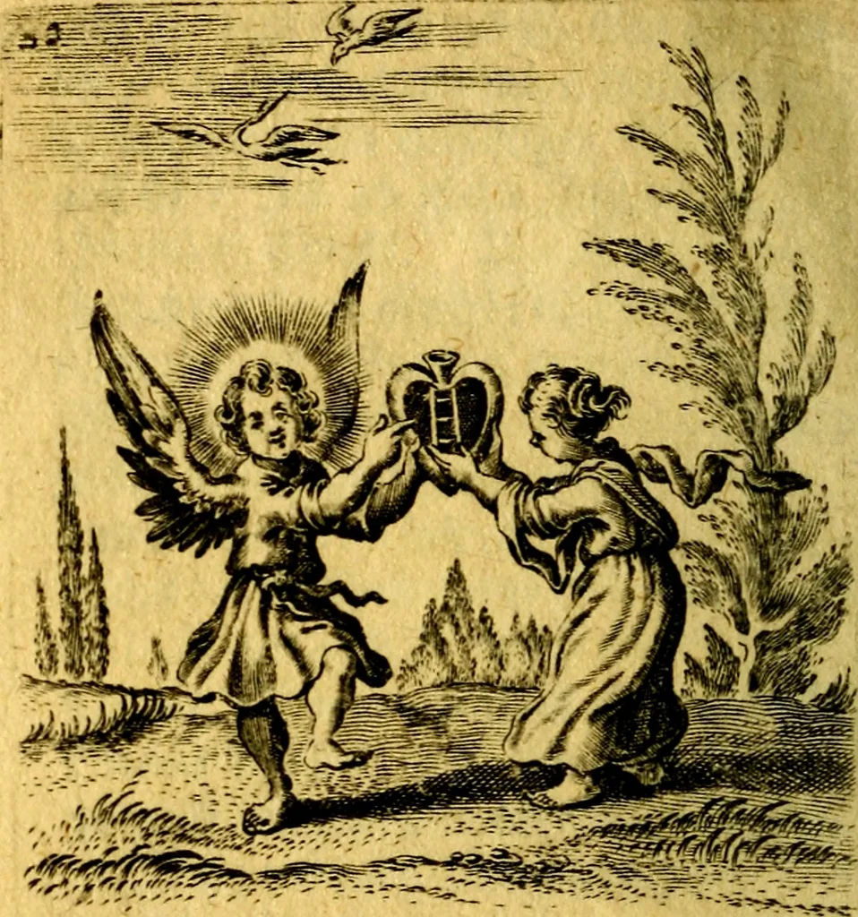 An illustration from Hertzen Schuel, oder, Des von Gott abgefüerten Herzens, 1664, leaf 523