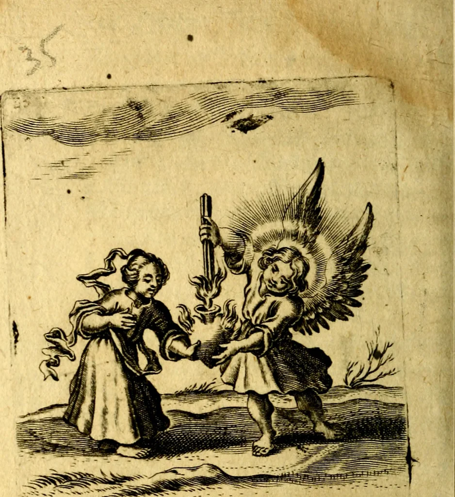 An illustration from Hertzen Schuel, oder, Des von Gott abgefüerten Herzens, 1664, leaf 589
