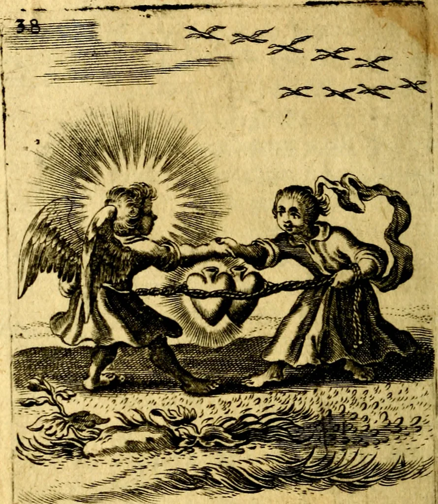An illustration from Hertzen Schuel, oder, Des von Gott abgefüerten Herzens, 1664, leaf 621