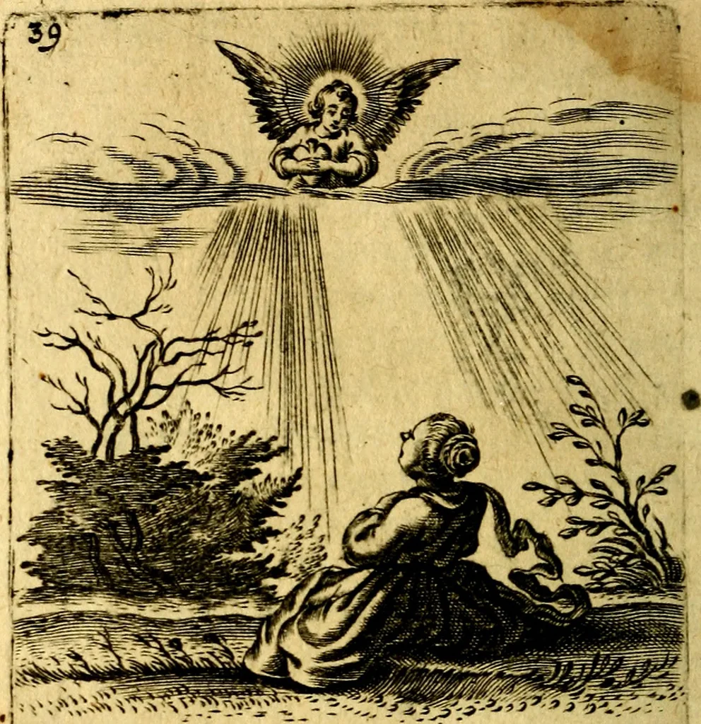 An illustration from Hertzen Schuel, oder, Des von Gott abgefüerten Herzens, 1664, leaf 635