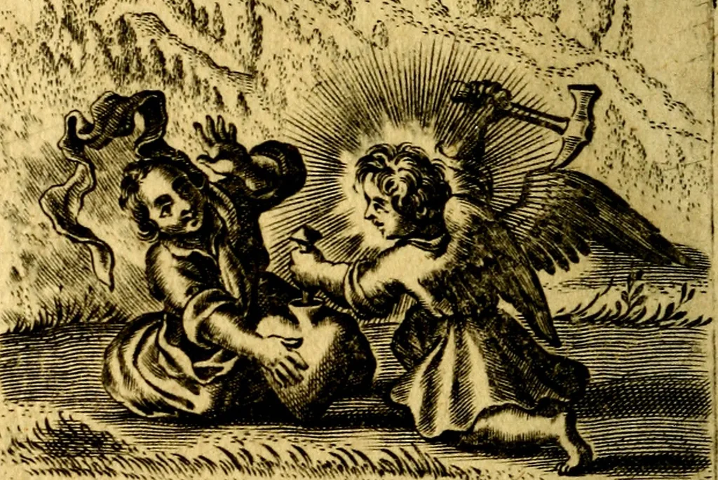 An illustration from Hertzen Schuel, oder, Des von Gott abgefüerten Herzens, 1664, leaf 717
