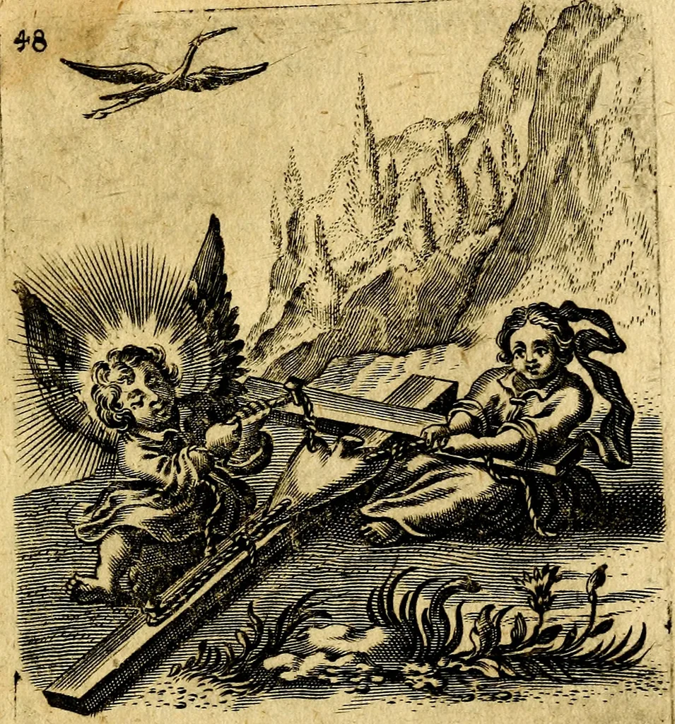 An illustration from Hertzen Schuel, oder, Des von Gott abgefüerten Herzens, 1664, leaf 730