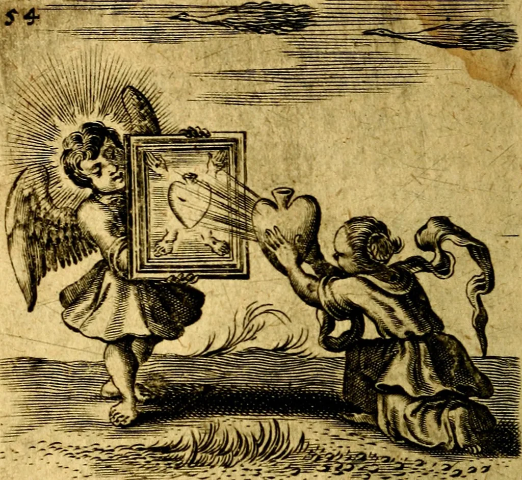 An illustration from Hertzen Schuel, oder, Des von Gott abgefüerten Herzens, 1664, leaf 785