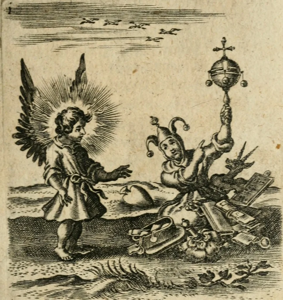 An illustration from Hertzen Schuel, oder, Des von Gott abgefüerten Herzens Widerbringung zu Gott, vnd Vnderweisung, 1664, leaf 142
