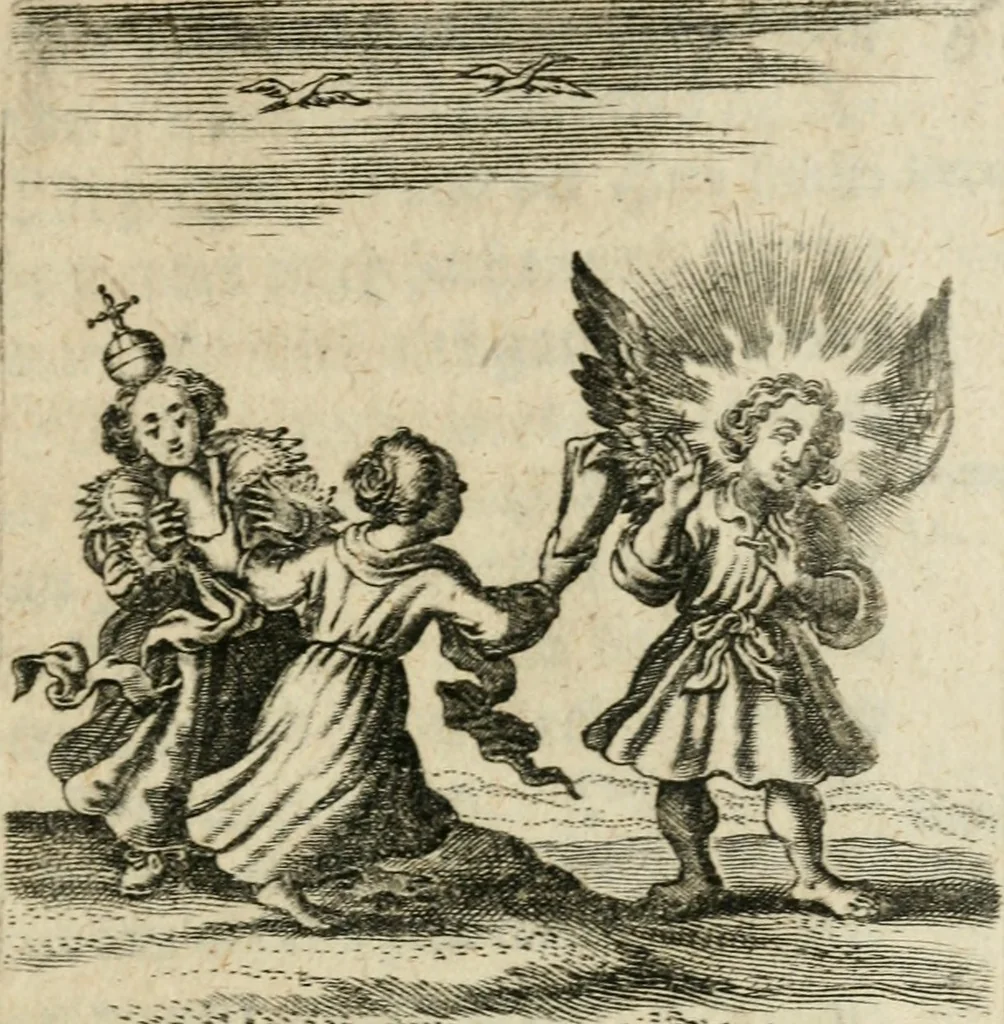 An illustration from Hertzen Schuel, oder, Des von Gott abgefüerten Herzens Widerbringung zu Gott, vnd Vnderweisung, 1664, leaf 204