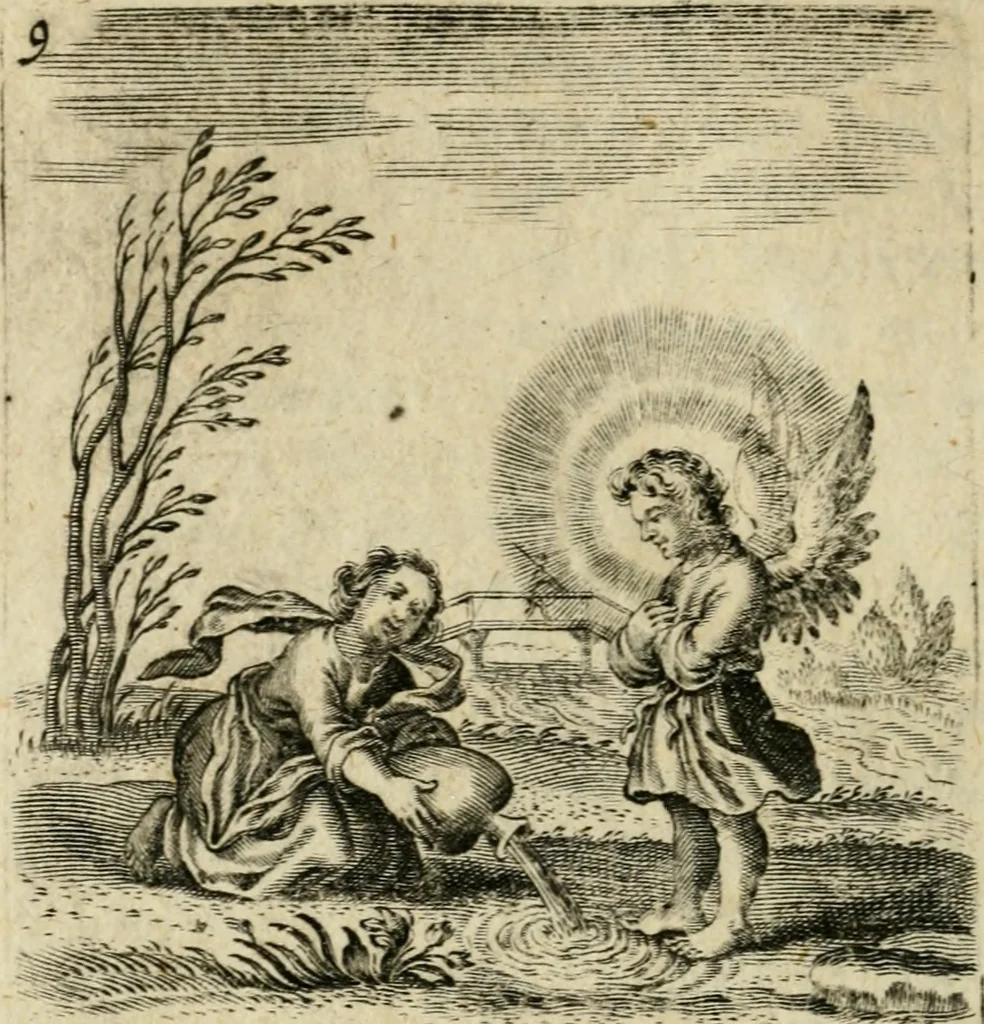 An illustration from Hertzen Schuel, oder, Des von Gott abgefüerten Herzens Widerbringung zu Gott, vnd Vnderweisung, 1664, leaf 247