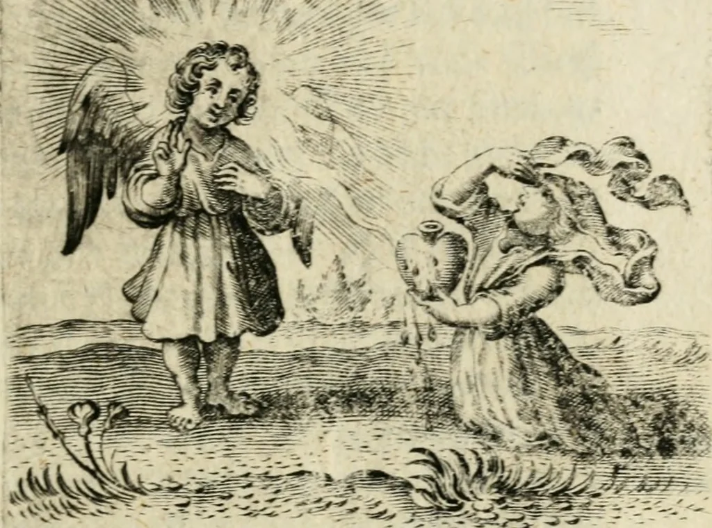 An illustration from Hertzen Schuel, oder, Des von Gott abgefüerten Herzens Widerbringung zu Gott, vnd Vnderweisung, 1664, leaf 298