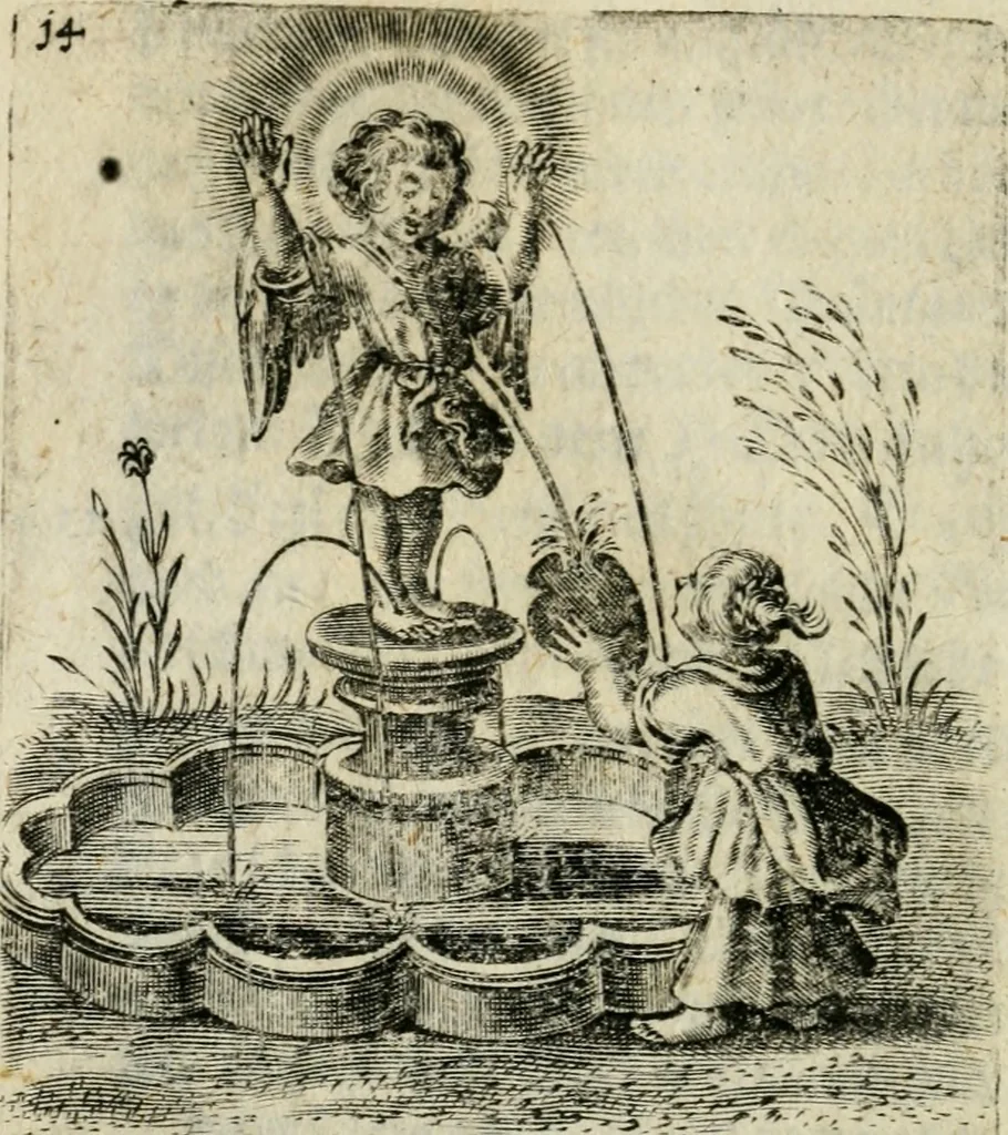 An illustration from Hertzen Schuel, oder, Des von Gott abgefüerten Herzens Widerbringung zu Gott, vnd Vnderweisung, 1664, leaf 311