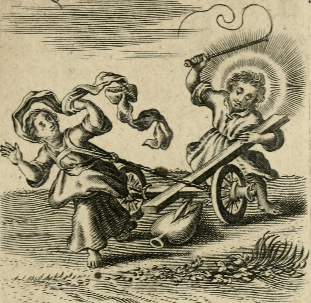 An illustration from Hertzen Schuel, oder, Des von Gott abgefüerten Herzens Widerbringung zu Gott, vnd Vnderweisung, 1664, leaf 458