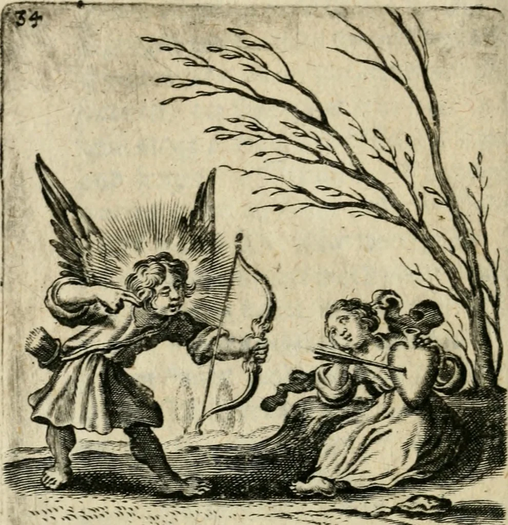 An illustration from Hertzen Schuel, oder, Des von Gott abgefüerten Herzens Widerbringung zu Gott, vnd Vnderweisung, 1664, leaf 579