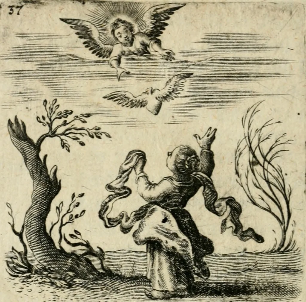 An illustration from Hertzen Schuel, oder, Des von Gott abgefüerten Herzens Widerbringung zu Gott, vnd Vnderweisung, 1664, leaf 619
