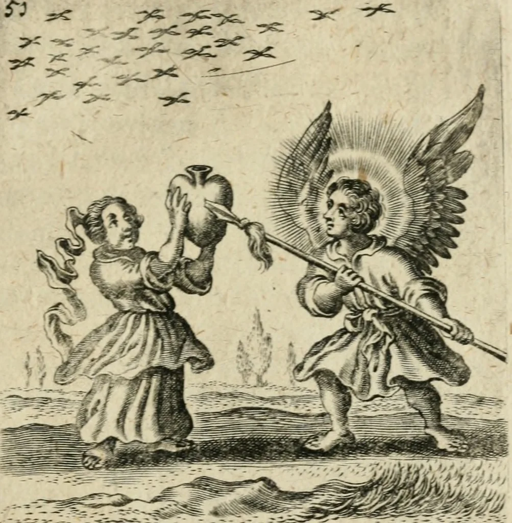 An illustration from Hertzen Schuel, oder, Des von Gott abgefüerten Herzens Widerbringung zu Gott, vnd Vnderweisung, 1664, leaf 762