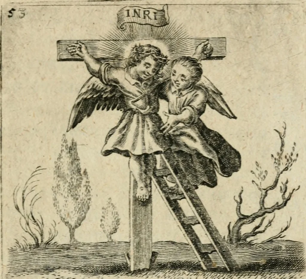 An illustration from Hertzen Schuel, oder, Des von Gott abgefüerten Herzens Widerbringung zu Gott, vnd Vnderweisung, 1664, leaf 782