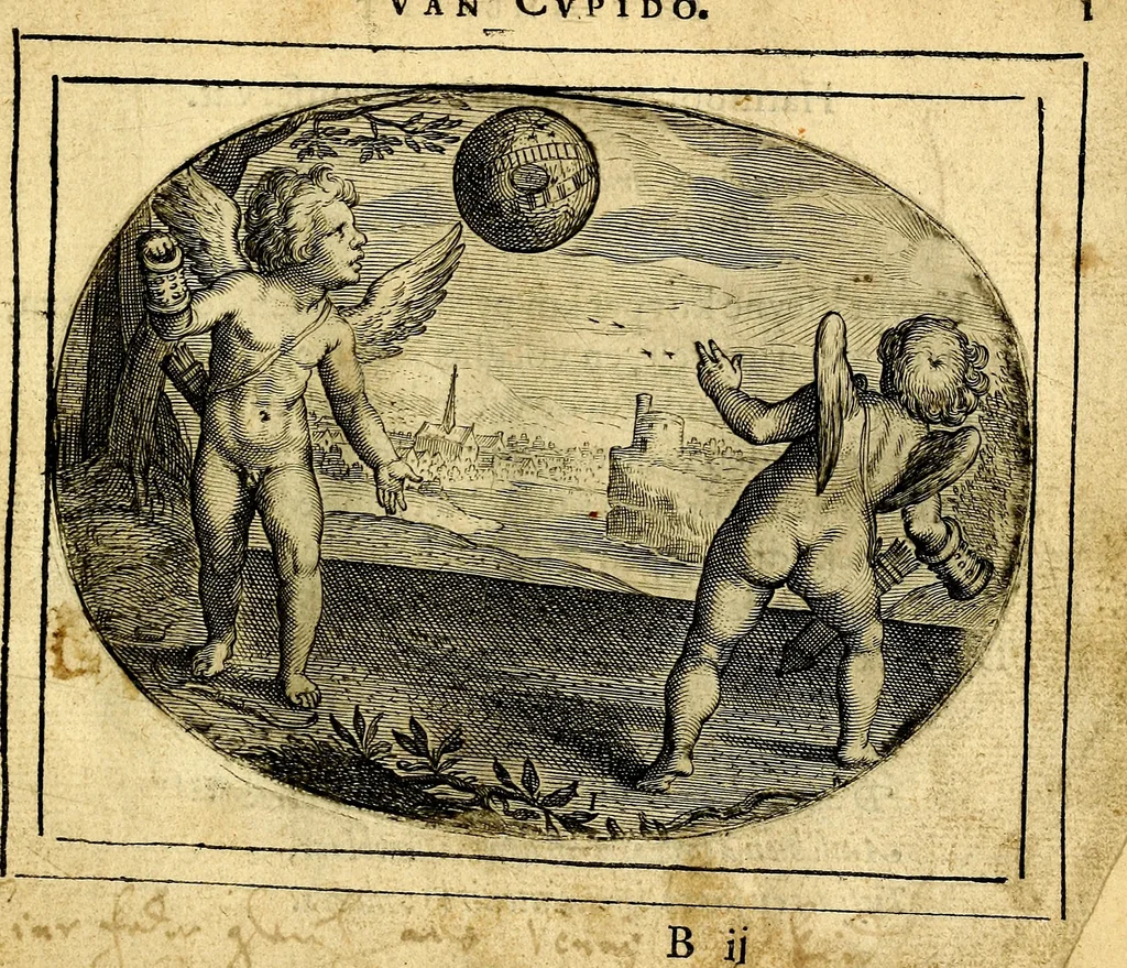 An illustration from Het ambach van Cvpido, op een nieuw ouersien ende verbetert, 1615, leaf 10