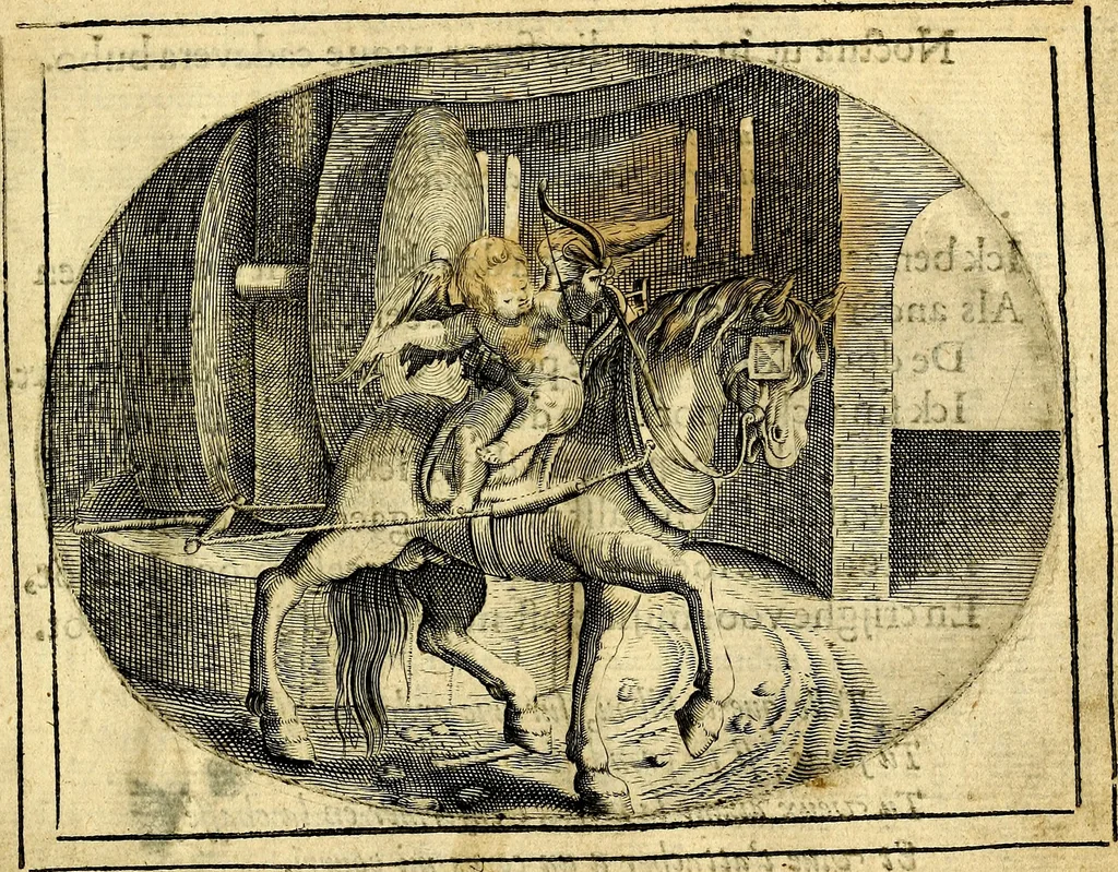 An illustration from Het ambach van Cvpido, op een nieuw ouersien ende verbetert, 1615, leaf 104