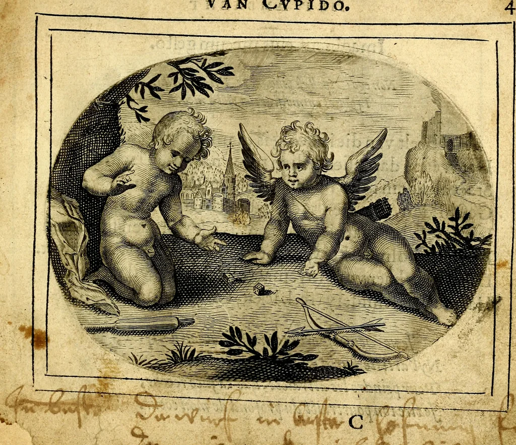 An illustration from Het ambach van Cvpido, op een nieuw ouersien ende verbetert, 1615, leaf 16