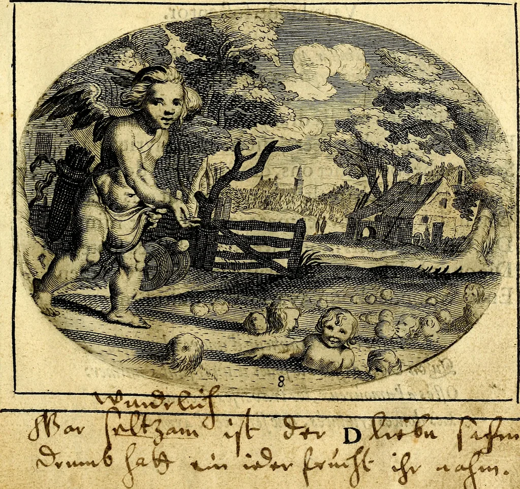 An illustration from Het ambach van Cvpido, op een nieuw ouersien ende verbetert, 1615, leaf 24