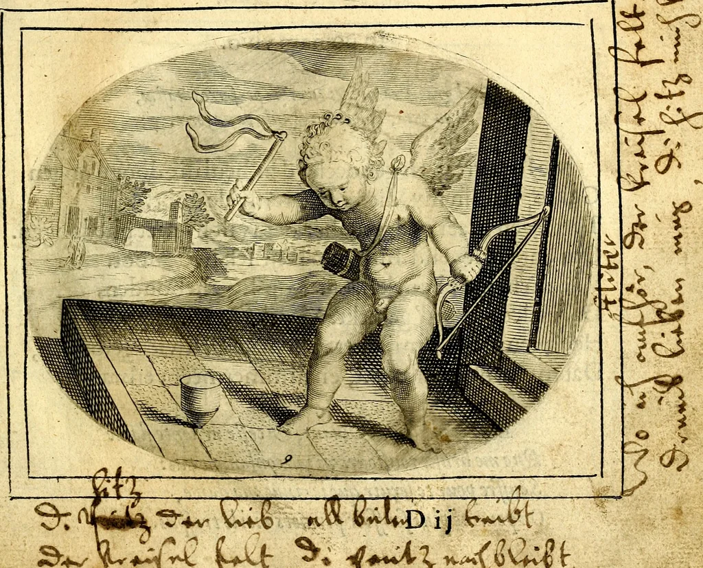 An illustration from Het ambach van Cvpido, op een nieuw ouersien ende verbetert, 1615, leaf 26