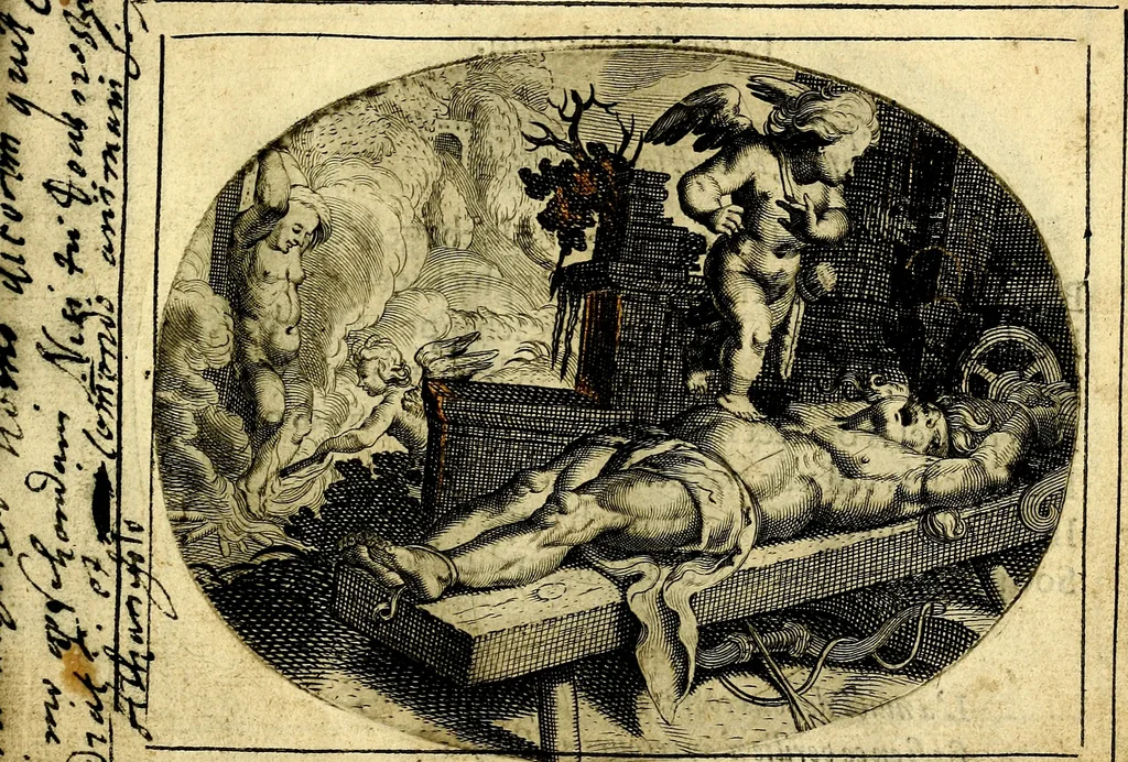 An illustration from Het ambach van Cvpido, op een nieuw ouersien ende verbetert, 1615, leaf 28