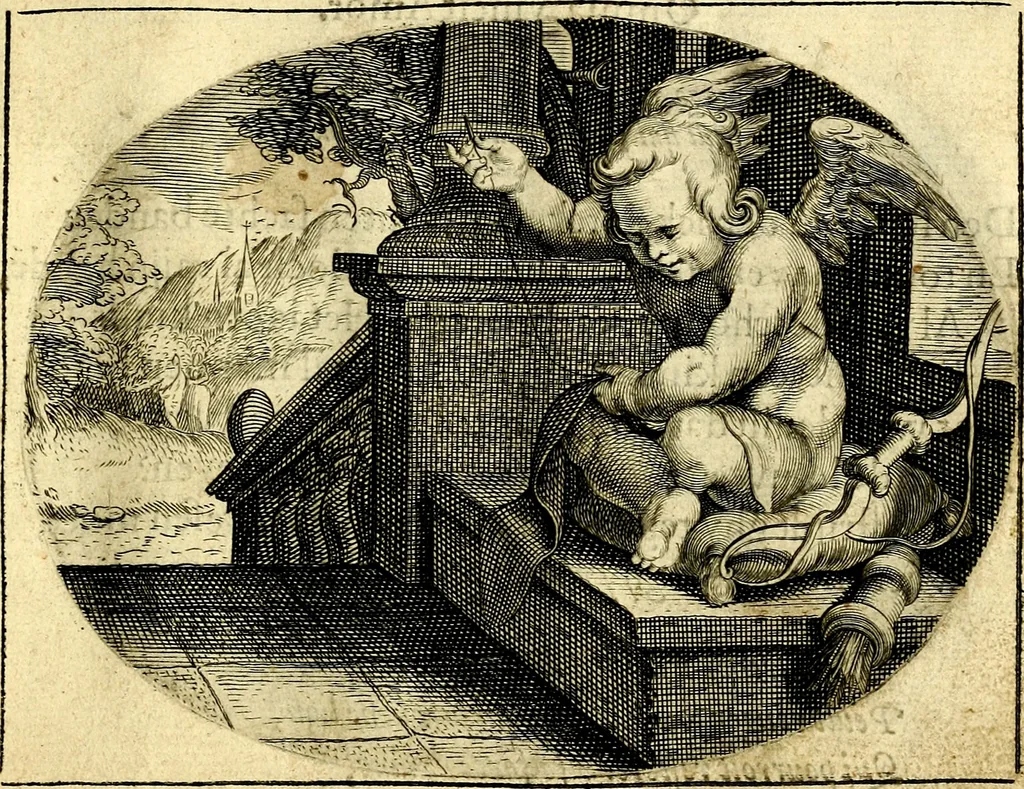 An illustration from Het ambach van Cvpido, op een nieuw ouersien ende verbetert, 1615, leaf 56
