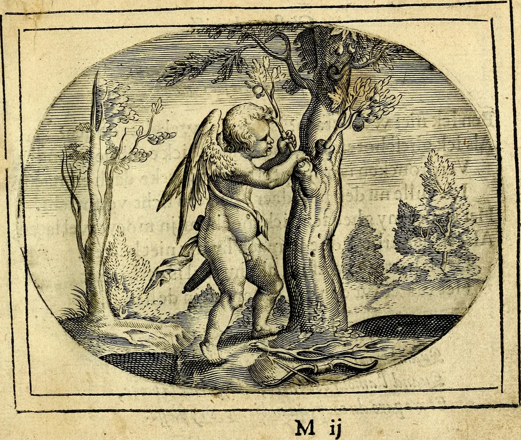 An illustration from Het ambach van Cvpido, op een nieuw ouersien ende verbetert, 1615, leaf 90