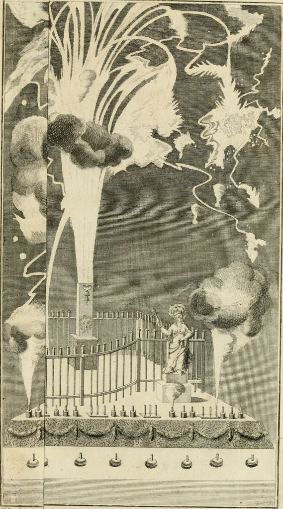 An illustration from Het blyde Breda, ofte, Kort verhaal van de plegtige intrede van den allerdoorlugtigsten vorst Willem Carel Hendrik Friso, prince van Oranje en Nassau ... als heer en baron van Breda, ende haare koninklyke hoogheid Anna, kroonprincesse van Engeland, Schotland ... : geschied op den XIII. van herfst-maand, MDCCXXXVII, 1737, leaf 32