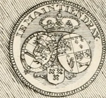 An illustration from Het blyde Breda, ofte, Kort verhaal van de plegtige intrede van den allerdoorlugtigsten vorst Willem Carel Hendrik Friso, prince van Oranje en Nassau ... als heer en baron van Breda, ende haare koninklyke hoogheid Anna, kroonprincesse van Engeland, Schotland ... : geschied op den XIII. van herfst-maand, MDCCXXXVII, 1737, leaf 34