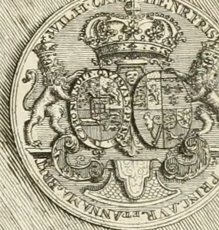 An illustration from Het blyde Breda, ofte, Kort verhaal van de plegtige intrede van den allerdoorlugtigsten vorst Willem Carel Hendrik Friso, prince van Oranje en Nassau ... als heer en baron van Breda, ende haare koninklyke hoogheid Anna, kroonprincesse van Engeland, Schotland ... : geschied op den XIII. van herfst-maand, MDCCXXXVII, 1737, leaf 84